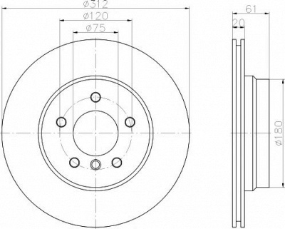 HELLA PAGID 8dd355106771 -  Тормозной диск
